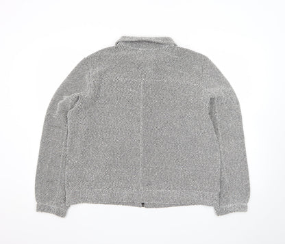 Street One Women's Grey Herringbone Zip Up Jacket Size 16