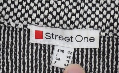 Street One Women's Grey Herringbone Zip Up Jacket Size 16