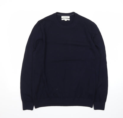 Marks and Spencer Men’s Blue Merino Wool Crew Neck Jumper L