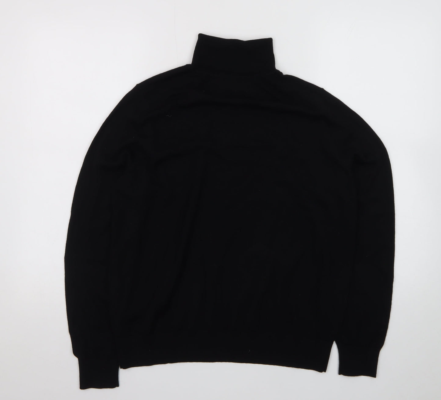 Marks and Spencer Men's Black Roll Neck Merino Wool Jumper Size L