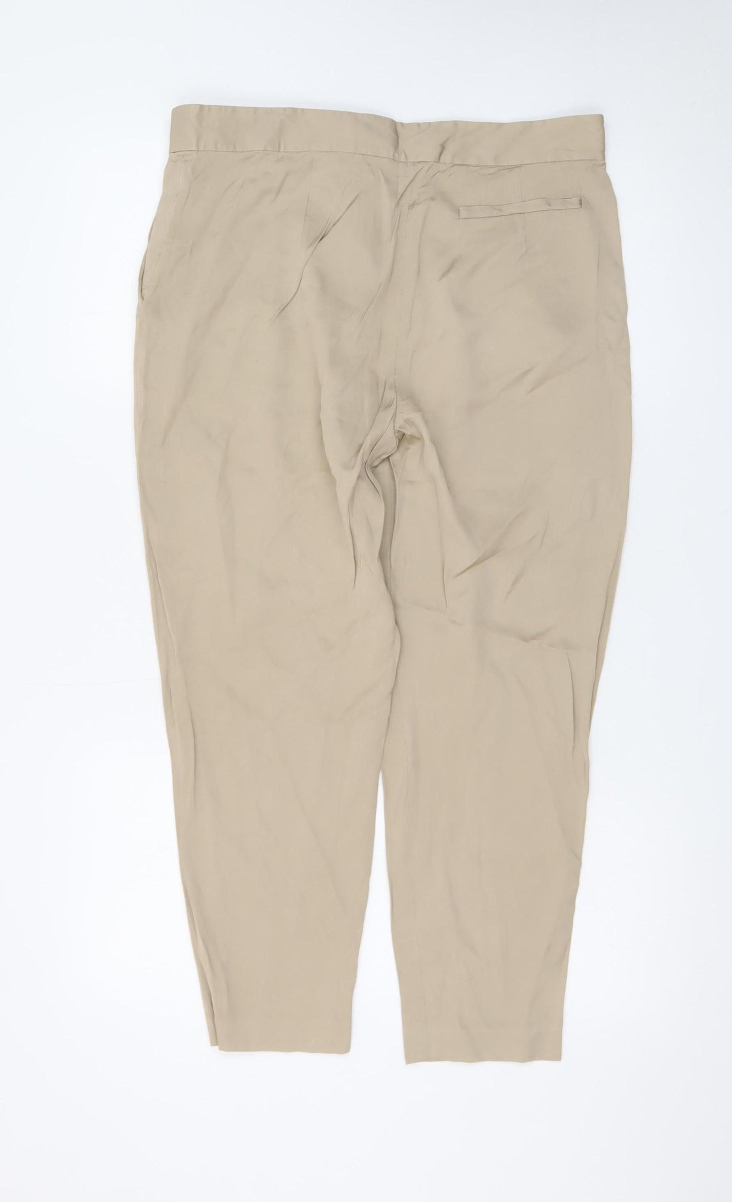 AllSaints Women Beige Size 12 Cedie Sky Pleated Tapered Trousers