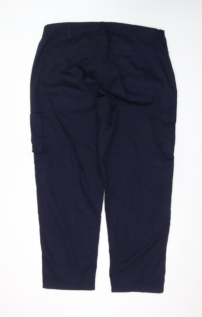 ORN Men's Blue 42R Cargo Work Trousers Polyester Cotton Blend