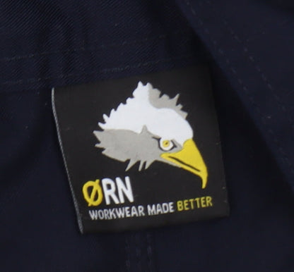 ORN Men's Blue 42R Cargo Work Trousers Polyester Cotton Blend
