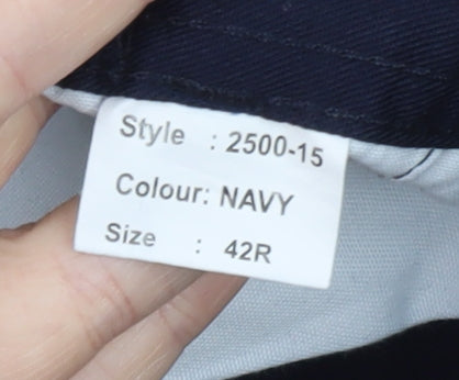 ORN Men's Blue 42R Cargo Work Trousers Polyester Cotton Blend