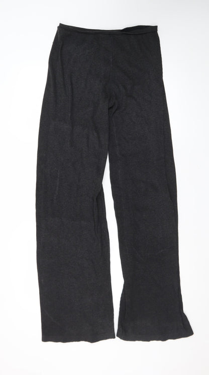 Zara Women’s Black Wide-Leg Knit Trousers Size 12