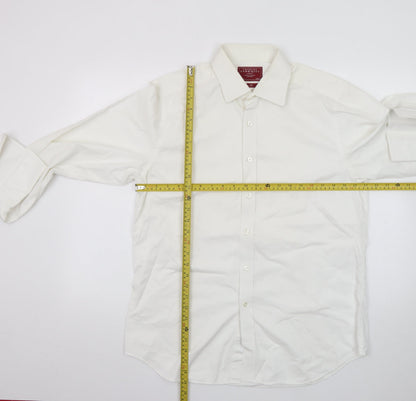 Charles Tyrwhitt Men's White Slim Fit Long Sleeve Cotton Shirt 16.5in