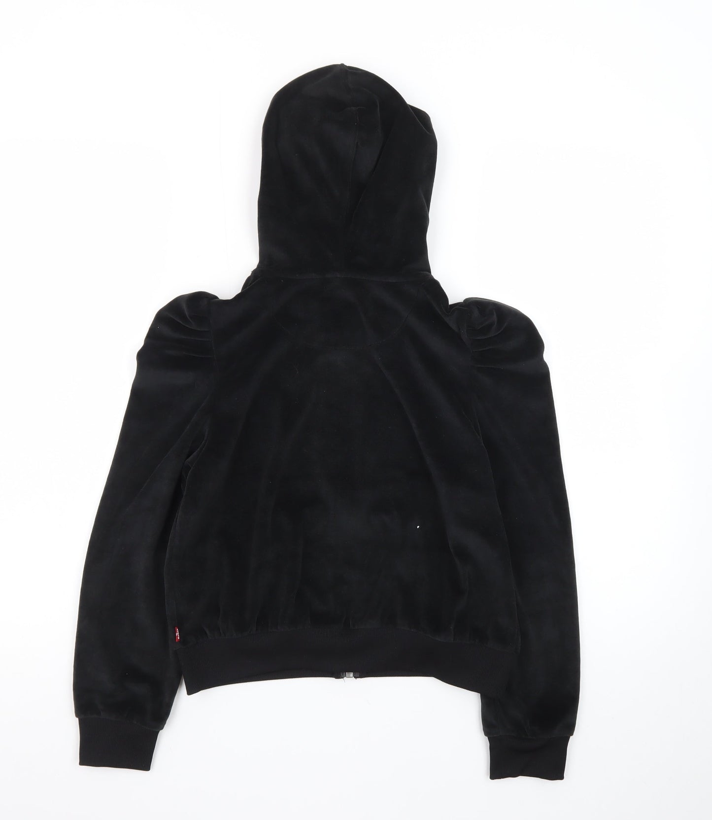 Levi's Girls Black Velour Full Zip Hooded Sweatshirt Size 10A