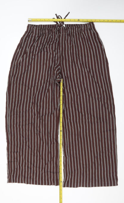 Marks and Spencer Womens Brown Striped Cropped Trousers Size 14