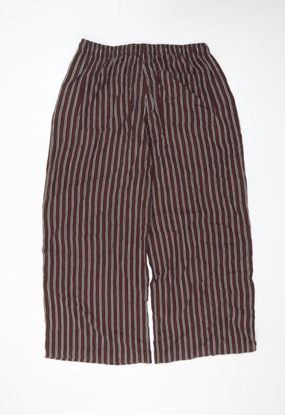 Marks and Spencer Womens Brown Striped Cropped Trousers Size 14