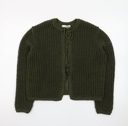 Marks and Spencer Women’s Green Cotton Chunky-Knit Cardigan M