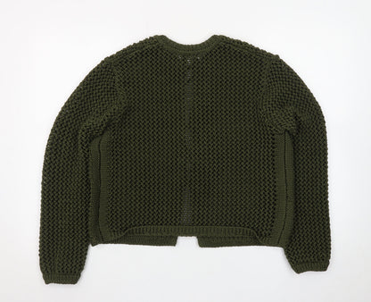 Marks and Spencer Women’s Green Cotton Chunky-Knit Cardigan M