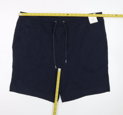 Marks and Spencer Men’s Blue 2XL Sweat Shorts with Drawstring Waist