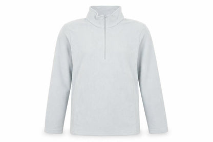 Front view of Lands' End Men's Grey Fleece 1/4 Zip Sweatshirt M Regular Fit