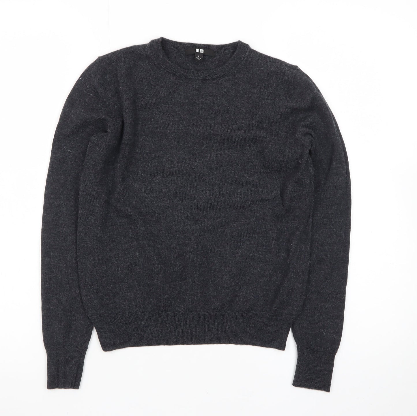 Uniqlo Men’s Grey Wool Crew Neck Jumper Size S Classic Fit