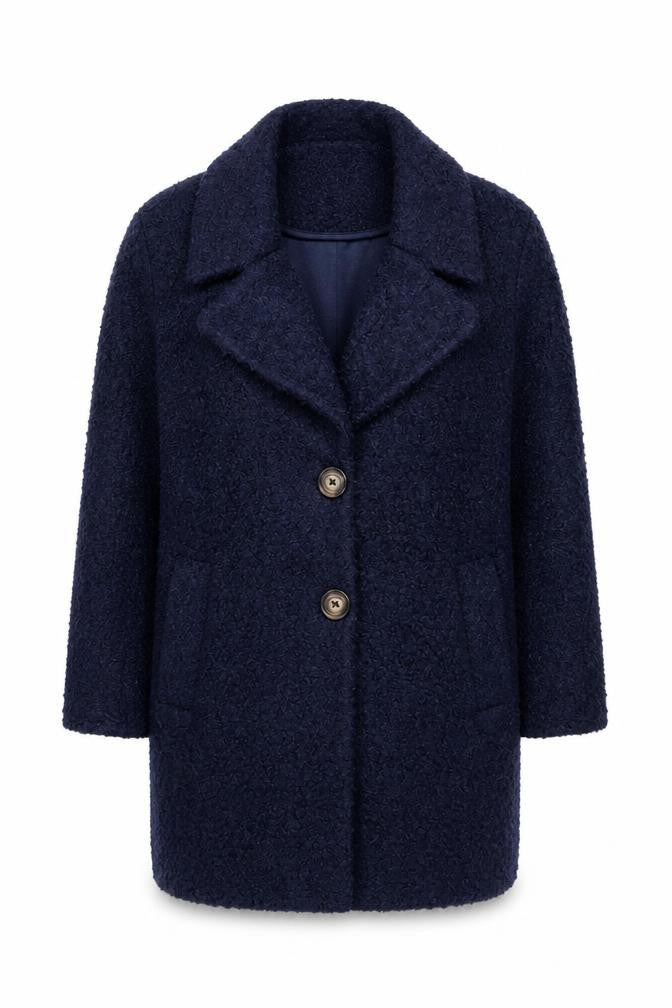 Tu Women’s Blue Mid-Length Buttoned Overcoat Size 12