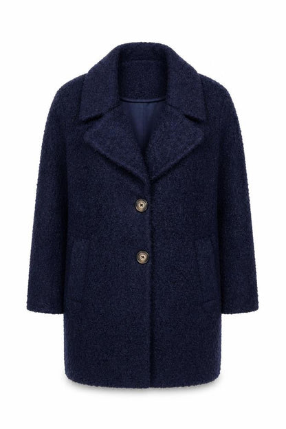 Tu Women’s Blue Mid-Length Buttoned Overcoat Size 12