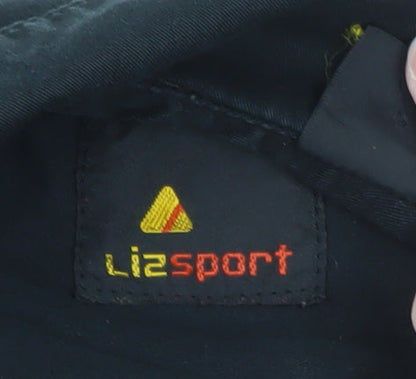 Lizsport Women's Black Cotton Jumpsuit Size S Long Sleeve Zip Waisted