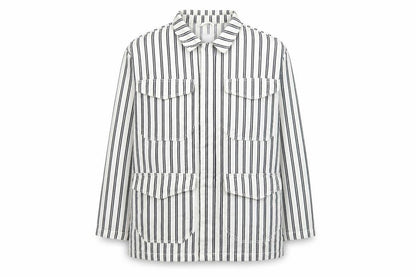 Monki Women's White Black Striped Cotton Suit Jacket XS