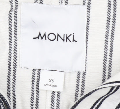 Monki Women's White Black Striped Cotton Suit Jacket XS