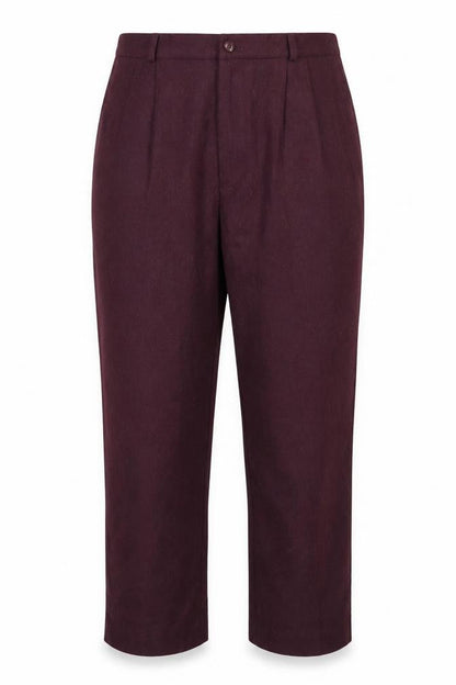 Farah Vintage Women’s Purple Wool Blend High Rise Pleated Trousers Size 16