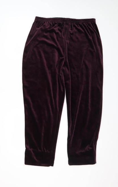 Carroll Reed Collections Women’s Burgundy Velour Elastic Waist Trousers Size L