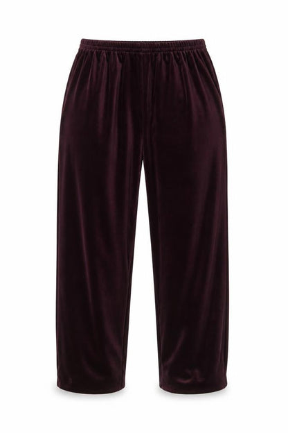 Carroll Reed Collections Women’s Burgundy Velour Elastic Waist Trousers Size L