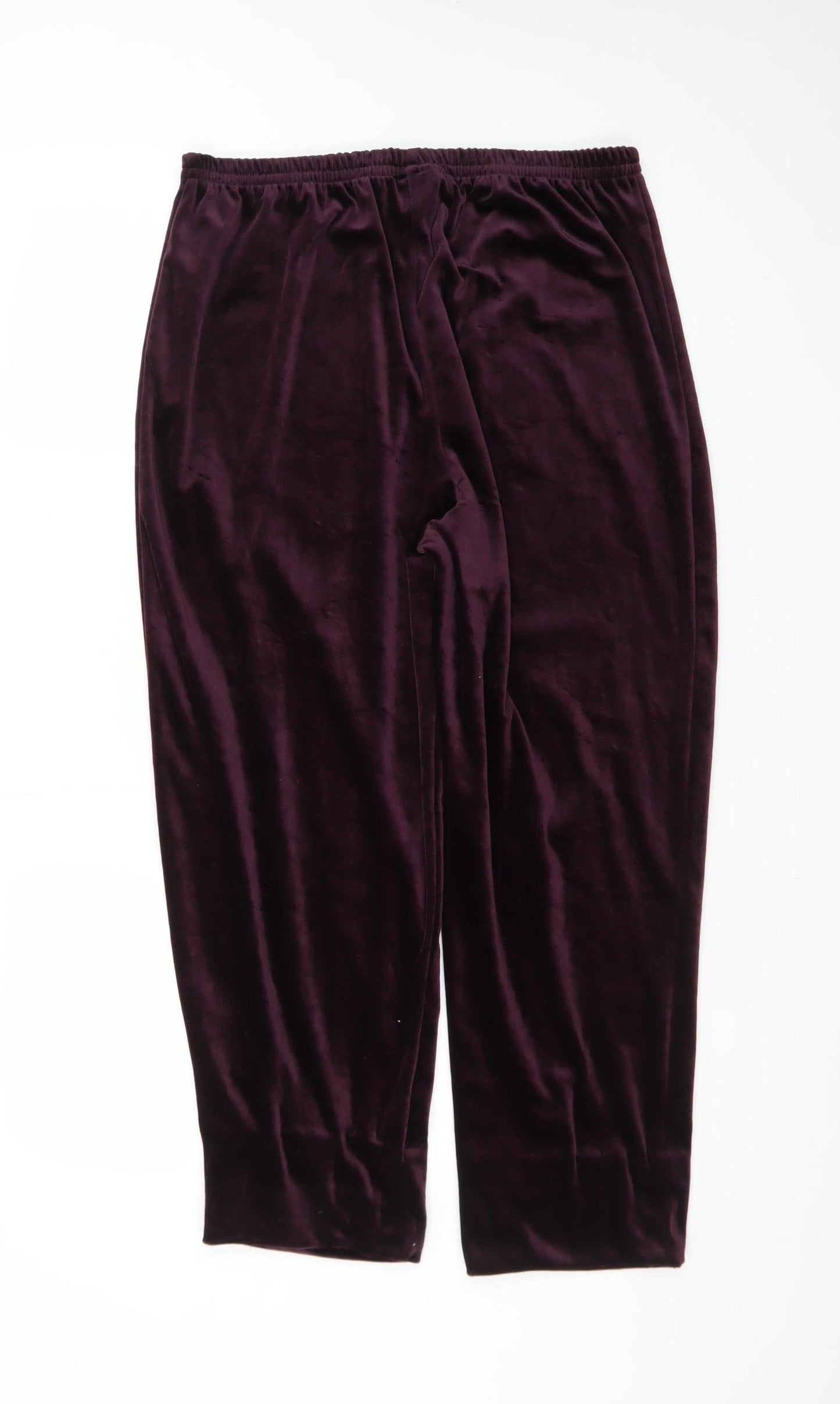 Carroll Reed Collections Women’s Burgundy Velour Elastic Waist Trousers Size L