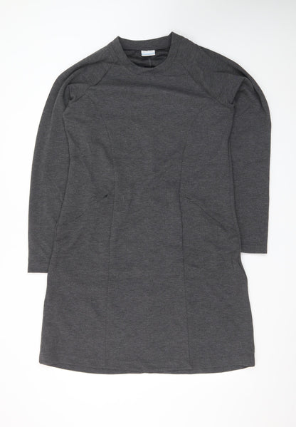 Columbia Women's Grey Knit Long Sleeve Shift Dress Size L