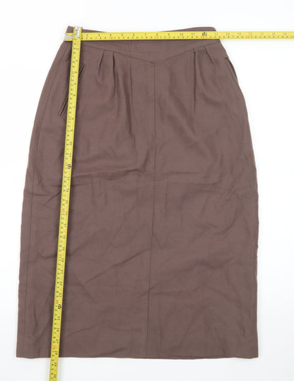 Jones New York Women’s Brown Wool Midi Pencil Skirt Size 8