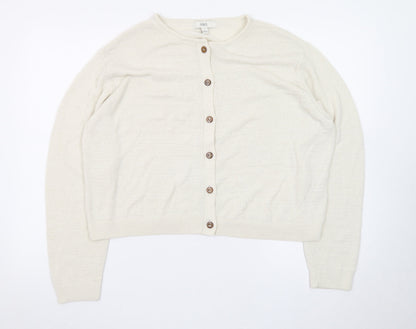 Marks and Spencer Women’s Ivory Wool Blend Button Cardigan Size L