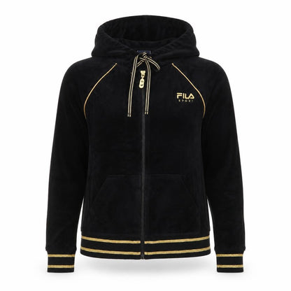 Fila Sport Women's Black Velour Full Zip Hoodie Medium