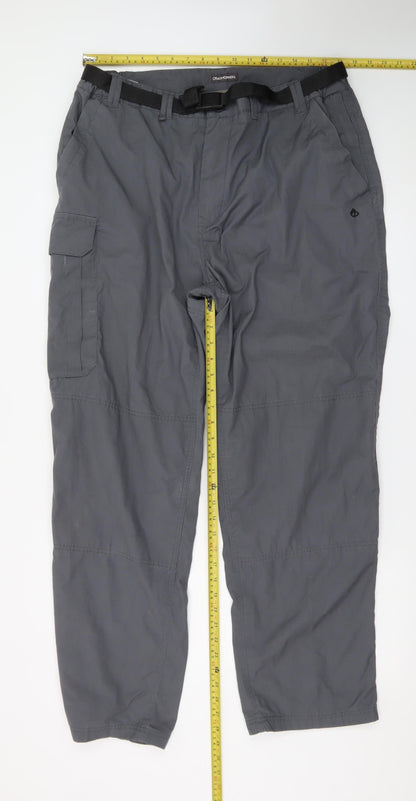 Craghoppers Men’s Grey Cargo Trousers 38in Belted Quick Dry Outdoor