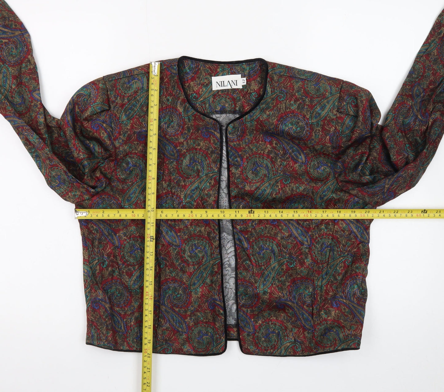 Nilani Women's Multicoloured Paisley Woven Suit Jacket Size 12