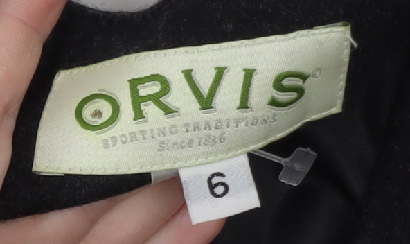 Orvis Women's Black Wool Shift Midi Dress Size 6 Sleeveless Lined