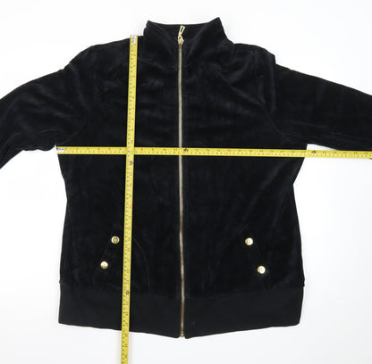 Brownstone Studio Women's Black Velour Bomber Jacket XL
