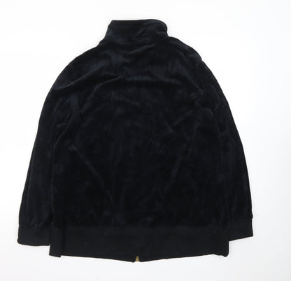 Brownstone Studio Women's Black Velour Bomber Jacket XL