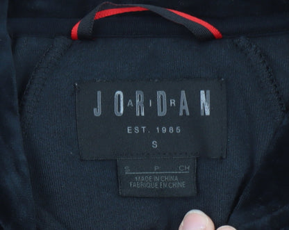 Jordan Men’s Black Velvet Bomber Jacket Size S Full Zip Logo