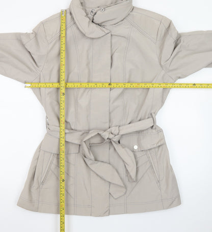 Klass Collection Womens Beige Belted Trench Jacket Size 18