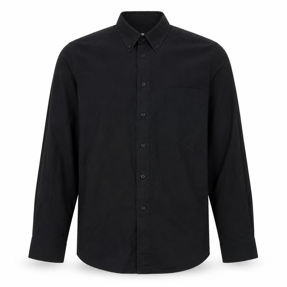 Zantos Men’s Black Oxford Weave Long Sleeve Button-Down Shirt Size 17