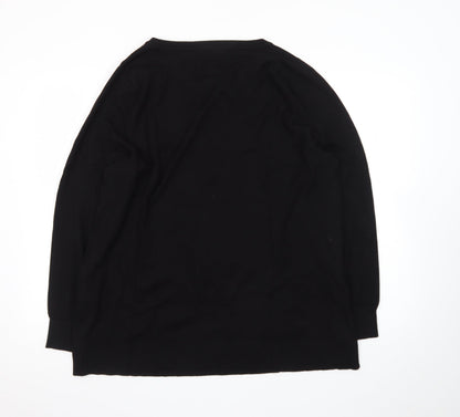Evans Womens Black Size 18 Rhinestone Star Pullover Jumper
