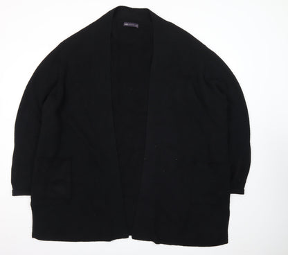 Marks and Spencer Women Black Longline Knit Cardigan Size 24