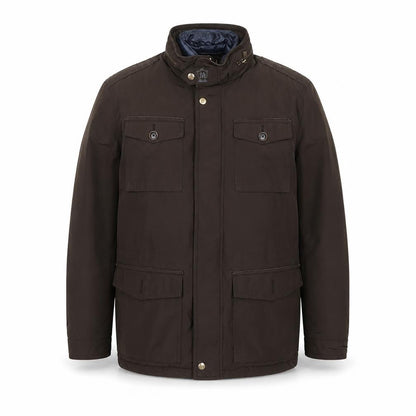 Massimo Dutti Men's Brown Mid-Length Parka Jacket Size M