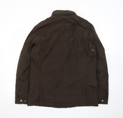 Massimo Dutti Men's Brown Mid-Length Parka Jacket Size M