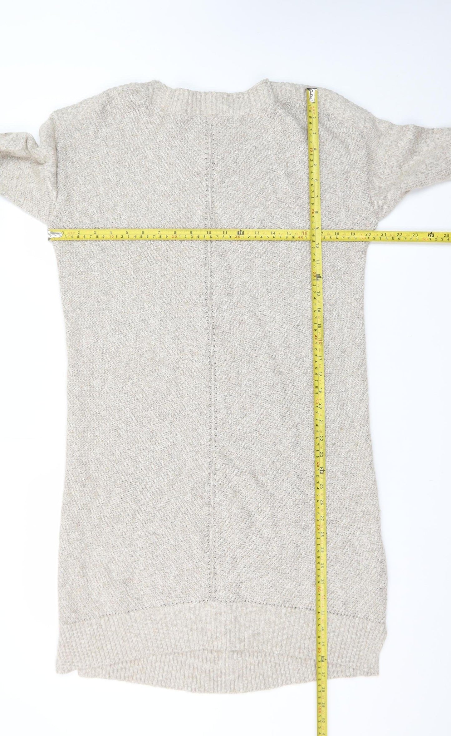 Fat Face Women's Beige Cotton Blend Jumper Dress Size 14