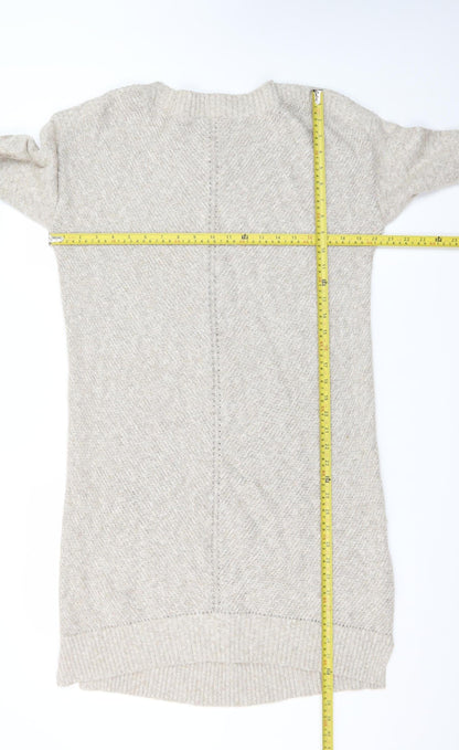 Fat Face Women's Beige Cotton Blend Jumper Dress Size 14