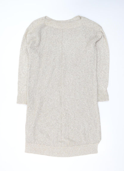 Fat Face Women's Beige Cotton Blend Jumper Dress Size 14
