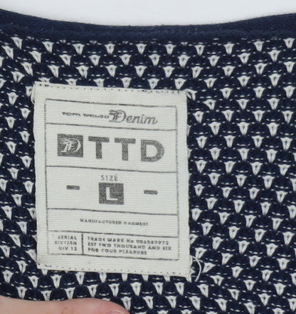 Tom Tailor Women’s Blue Cotton Knit Jumper L Long Sleeve