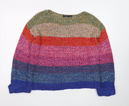 Brave Soul Women's Multicoloured Chunky Knit Pullover Jumper M