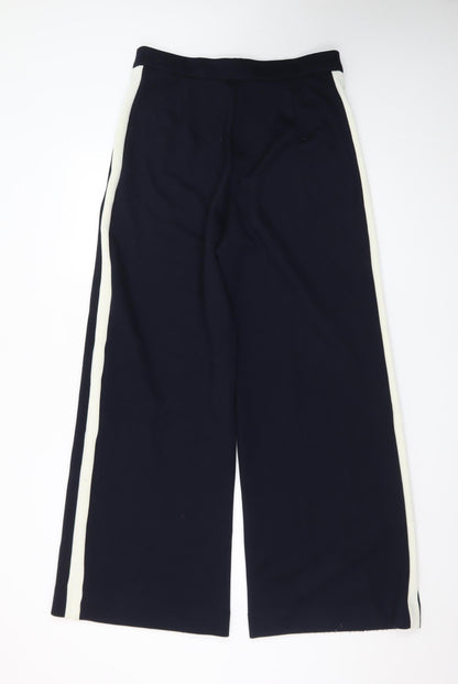Marks and Spencer Women's Black Wide-Leg Stretch Trousers Size 12