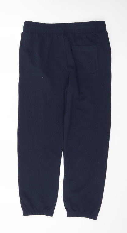 Marks and Spencer Men’s Blue Cotton Joggers M Relaxed Fit